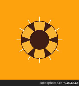 help, lifebuoy, lifesaver, save, support Flat Line Filled Icon. Beautiful Logo button over yellow background for UI and UX, website or mobile application. Vector EPS10 Abstract Template background