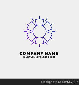 help, lifebuoy, lifesaver, save, support Purple Business Logo Template. Place for Tagline. Vector EPS10 Abstract Template background