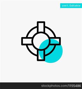 Help, Lifesaver, Support turquoise highlight circle point Vector icon