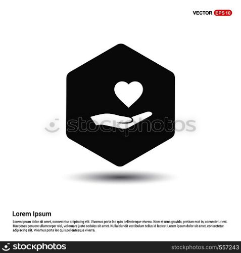 Help or charity icon Hexa White Background icon template - Free vector icon