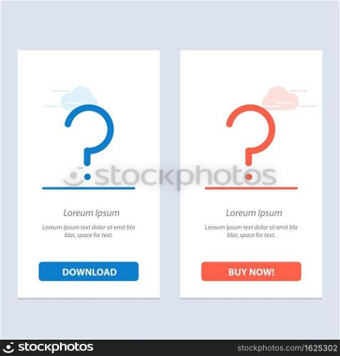 Help, Question, Question Mark, Mark  Blue and Red Download and Buy Now web Widget Card Template