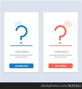 Help, Question, Question Mark, Mark Blue and Red Download and Buy Now web Widget Card Template
