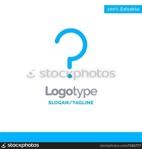 Help, Question, Question Mark, Mark Blue Solid Logo Template. Place for Tagline