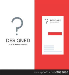 Help, Question, Question Mark, Mark Grey Logo Design and Business Card Template