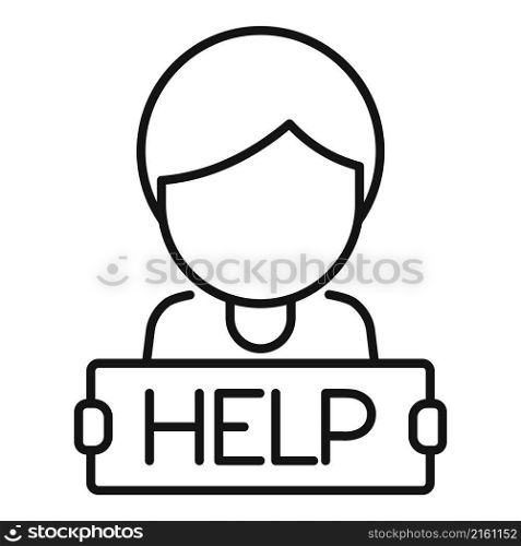 Help request icon outline vector. Information service. Internet appeal. Help request icon outline vector. Information service