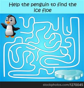 Help the penguin to find the ice floe