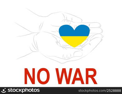 Help Ukraine. Hands Ukrainian national colors. Anti-war creative concept lettering in english. Help Ukraine. Hands Ukrainian national colors. Anti-war creative concept lettering