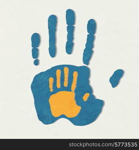 Helping hands. Adult Care about child.greeting. Vector illustration.