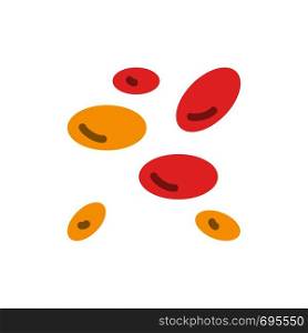 Hematology, Wbcs, White Blood Cells, White Cells Flat Color Icon. Vector icon banner Template
