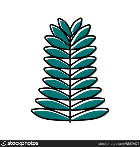 hemlock leaf color icon vector. hemlock leaf sign. isolated symbol illustration. hemlock leaf color icon vector illustration