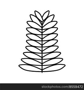 hemlock leaf line icon vector. hemlock leaf sign. isolated contour symbol black illustration. hemlock leaf line icon vector illustration