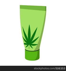 Hemp cosmetic icon in cartoon style on a white background. Hemp cosmetic icon, cartoon style