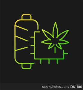 Hemp fiber gradient vector icon for dark theme. Textile sector. Sustainable option for clothing. Eco-friendly fabric. Thin line color symbol. Modern style pictogram. Vector isolated outline drawing. Hemp fiber gradient vector icon for dark theme