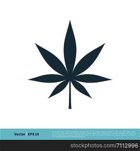 Hemp / Marijuana Leaf Icon Vector Logo Template Illustration Design. Vector EPS 10.
