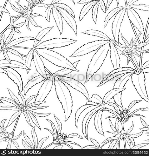 hemp vector pattern on white background. hemp vector pattern