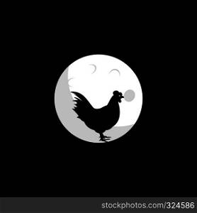 Hen and moon vector design. Idea for company style and logo.