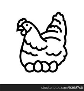 hen egg chicken farm food line icon vector. hen egg chicken farm food sign. isolated contour symbol black illustration. hen egg chicken farm food line icon vector illustration
