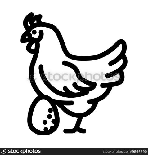 hen egg chicken farm food line icon vector. hen egg chicken farm food sign. isolated contour symbol black illustration. hen egg chicken farm food line icon vector illustration