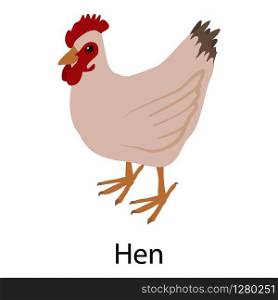 Hen icon. Isometric illustration of hen vector icon for web. Hen icon, isometric style