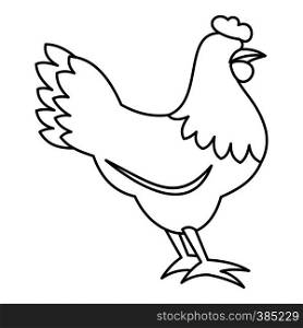 Hen icon. Outline illustration of hen vector icon for web design. Hen icon, outline style