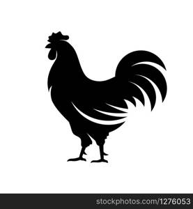 hen silhouette vector. Chicken cock silhouette,vector images isolated on white background, flat vector Farm Animal illustration