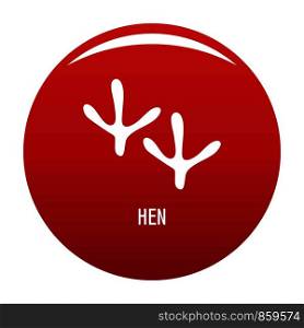 Hen step icon. Simple illustration of hen step vector icon for any design red. Hen step icon vector red