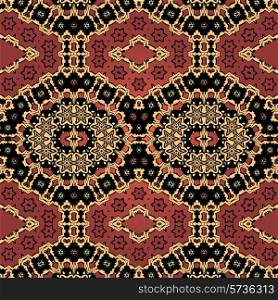 Henna coloured seamless wallpaper in indian style. Tribal background.