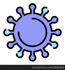 Hepatitis virus icon. Outline hepatitis virus vector icon color flat isolated. Hepatitis virus icon color outline vector