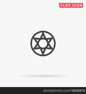 Heptagram flat vector icon. Glyph style sign. Simple hand drawn illustrations symbol for concept infographics, designs projects, UI and UX, website or mobile application.. Heptagram flat vector icon