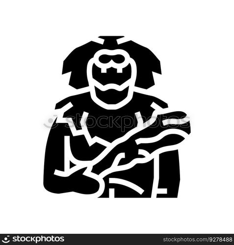 heracles greek god ancient glyph icon vector. heracles greek god ...