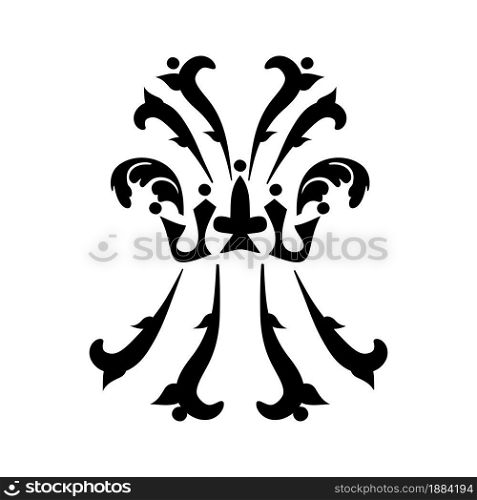Heraldic decorative ornament.Reusable painting stencils.Black and white. For the design of wall, menus, wedding invitations or labels, for laser cutting, marquetry. Digital graphics. . Heraldic decorative ornament,painting stencils.
