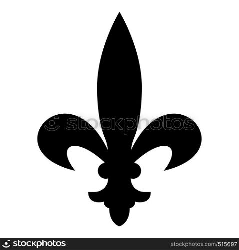 Heraldic symbol Heraldry liliya symbol Fleur-de-lis Royal french heraldry style icon black color vector illustration flat style simple image