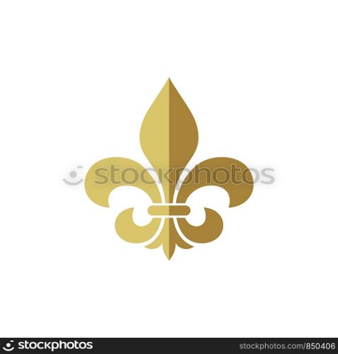 Heraldic Vintage Crest Flower Fleur de Lis Logo Template
