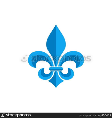 Heraldic Vintage Crest Flower Fleur de Lis Logo Template