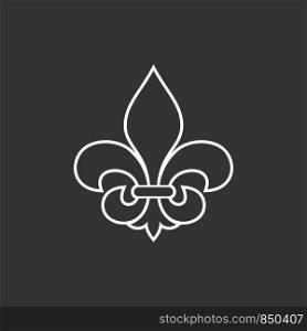 Heraldic Vintage Crest Flower Fleur de Lis Logo Template Illustration Design. Vector EPS 10.