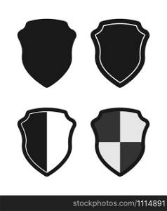 Heraldic vintage shield icon set. Flat style isolated on white background.