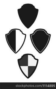 Heraldic vintage shield icon set. Flat style isolated on white background.