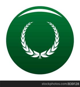 Heraldic wreath icon. Simple illustration of heraldic wreath vector icon for any design green. Heraldic wreath icon vector green