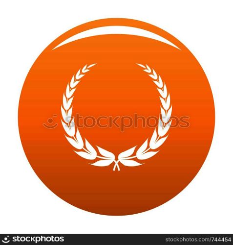 Heraldic wreath icon. Simple illustration of heraldic wreath vector icon for any design orange. Heraldic wreath icon vector orange