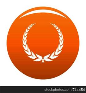 Heraldic wreath icon. Simple illustration of heraldic wreath vector icon for any design orange. Heraldic wreath icon vector orange