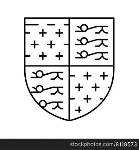 heraldry kingdom line icon vector. heraldry kingdom sign. isolated contour symbol black illustration. heraldry kingdom line icon vector illustration