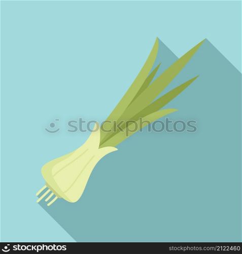 Herb chive icon flat vector. Chinese garlic. Fresh leek. Herb chive icon flat vector. Chinese garlic