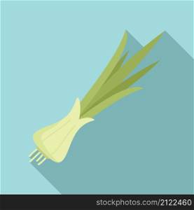 Herb chive icon flat vector. Chinese garlic. Fresh leek. Herb chive icon flat vector. Chinese garlic