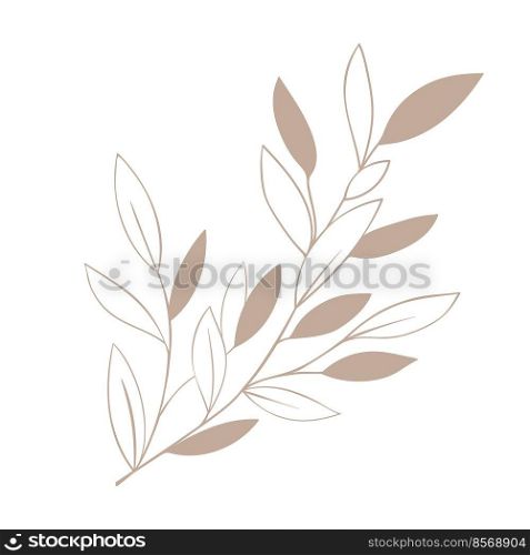 Herb sprig of forest plant li≠art. simp≤icon plant blade of grass