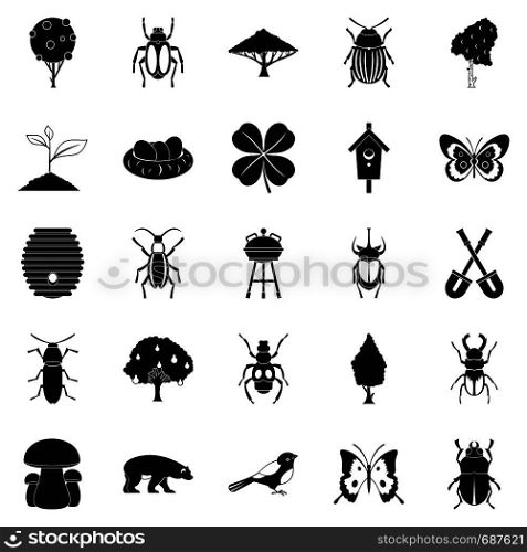Herbaceous icons set. Simple set of 25 herbaceous vector icons for web isolated on white background. Herbaceous icons set, simple style