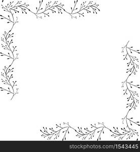 Herbal black minimalistic vector frame.