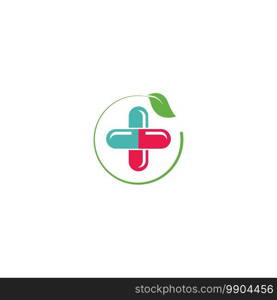 Herbal capsule logo vector flat design