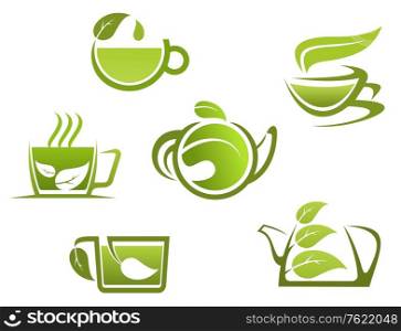 Herbal drinks and tea symbols for fast food design