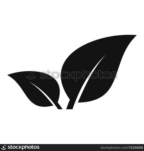 Herbal leaf plant icon. Simple illustration of herbal leaf plant vector icon for web design isolated on white background. Herbal leaf plant icon, simple style