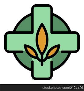 Herbal medicine icon. Outline herbal medicine vector icon color flat isolated. Herbal medicine icon color outline vector